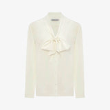 Блуза шелковая с бантом