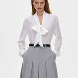 Блуза шелковая с бантом