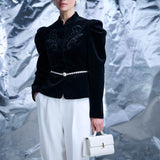 Жакет из бархата с вышивкой Купава