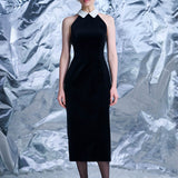 Платье из бархата Голубка