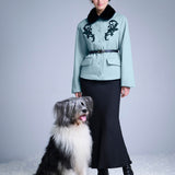 Тулуп с норковым воротником Снежица