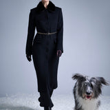 Пальто с воротником из норки Купава