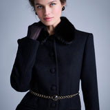 Пальто с воротником из норки Купава