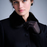 Пальто с воротником из норки Купава