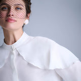 Блуза из шелка Лебедушка