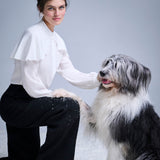 Блуза из шелка Лебедушка