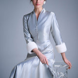 Платье с меховыми манжетами Княжна