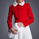 Жакет с меховым воротником Жар-птица