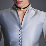 Платье с меховыми манжетами Княжна