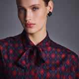 Блуза из шелка с бантом