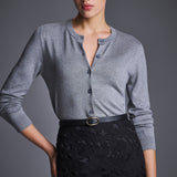 Кардиган из шелка и хлопка