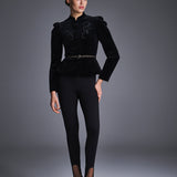 Жакет из бархата с вышивкой Купава