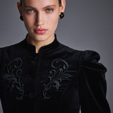 Жакет из бархата с вышивкой Купава