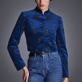 Блуза-жакет из велюра