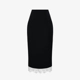 Юбка из бархата с кружевом Голубка