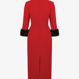 Платье с меховыми манжетами Жар-птица