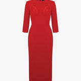 Платье с меховыми манжетами Жар-птица