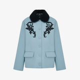 Тулуп с норковым воротником Снежица