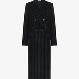 Пальто из шерсти в полоску