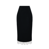 Юбка из бархата с кружевом Голубка