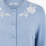 Кардиган из шелка и хлопка с вышивкой