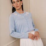 Кардиган из шелка и хлопка с вышивкой