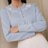 Кардиган из шелка и хлопка с вышивкой