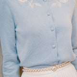 Кардиган из шелка и хлопка с вышивкой