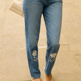 Джинсы Rose Garden с вышивкой